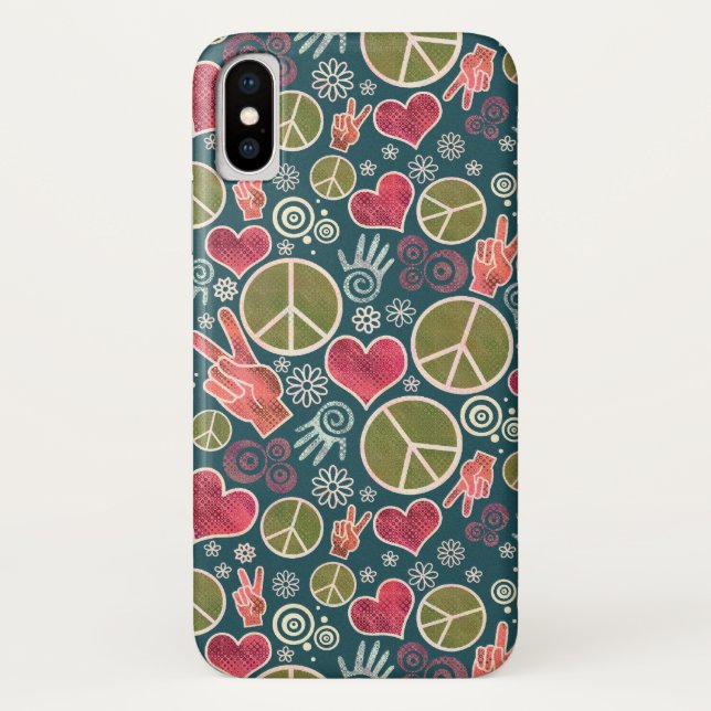 Peace Symbol Hipster Pacifism Sign Design Case-Mate iPhone Case (Back)