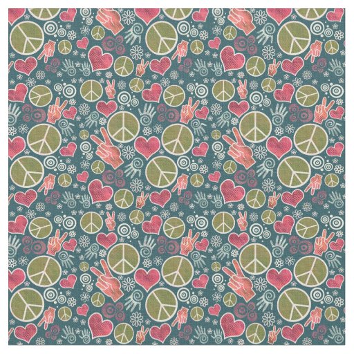 Peace Symbol Hipster Pacifism Sign Design Fabric