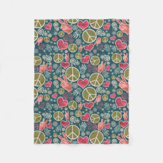 Peace Symbol Hipster Pacifism Sign Design Fleece Blanket