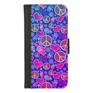 Peace Symbol Hipster Pacifism Sign Design iPhone 8/7 Wallet Case