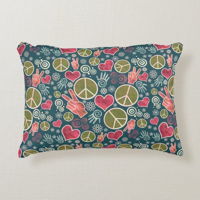 Peace Symbol Hipster Pacifism Sign Design pattern Accent Pillow (Front)