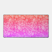Peace Symbol Hipster Pacifism Sign Design Pink Desk Mat (Front)