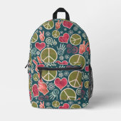 Peace Symbol Hipster Pacifism Sign Design Printed Backpack (Front)