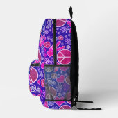 Peace Symbol Hipster Pacifism Sign Design Purple Printed Backpack (Right)