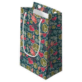 Peace Symbol Hipster Pacifism Sign Design Small Gi Gift Bag