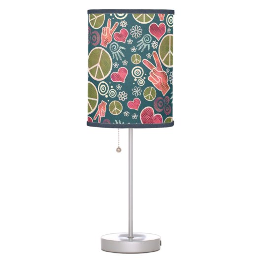 Peace Symbol Hipster Pacifism Sign Design Table Lamp (Right)