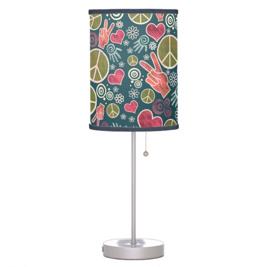 Peace Symbol Hipster Pacifism Sign Design Table Lamp (Left)