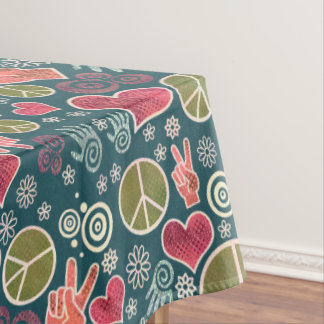 Peace Symbol Hipster Pacifism Sign Design Tablecloth