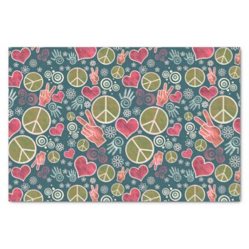Peace Symbol Hipster Pacifism Sign Design Tissue Paper by ironydesigns at Zazzle