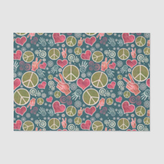 Peace Symbol Hipster Pacifism Sign Design Tissue Paper