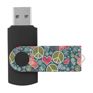 Peace Symbol Hipster Pacifism Sign Design USB Flash Drive