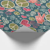 Peace Symbol Hipster Pacifism Sign Design Wrapping Paper (Corner)