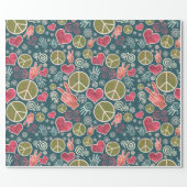 Peace Symbol Hipster Pacifism Sign Design Wrapping Paper (Flat)
