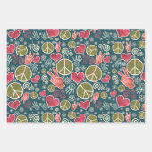 Peace Symbol Hipster Pacifism Sign Design Wrapping Paper Sheets (Front 3)