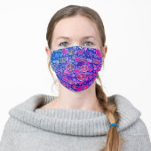Peace Symbol Hipster Pacifism Sign Pink Adult Cloth Face Mask (Worn)