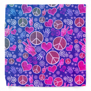 ADO Wrap Light Pink Peace Sign Scarf