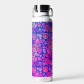 Peace Symbol Hipster Pacifism Sign Pink Water Bottle (Back)