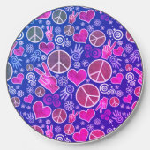Peace Symbol Hipster Pacifism Sign Pink Wireless Charger (Front)