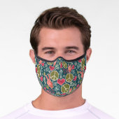 Peace Symbol Hipster Pacifism Sign Premium Face Mask (Worn)