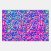 Peace Symbol Hipster Pacifism Sign Set Wrapping Paper Sheets (Front 3)