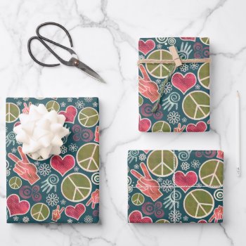 Peace Symbol Hipster Pacifism Sign Wrapping Paper Sheets by ironydesigns at Zazzle