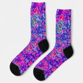 Peace Symbol Hipster Pacifism Signs Socks (Left)