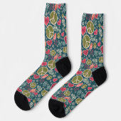 Peace Symbol Hipster Pacifism Signs Socks (Left)