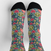 Peace Symbol Hipster Pacifism Signs Socks (Top)