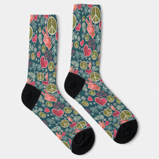 Peace Symbol Hipster Pacifism Signs Socks