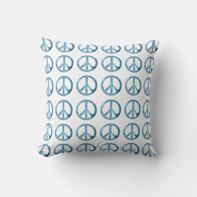 PEACE SYMBOL ICON MOTIF THROW PILLOW (Front)