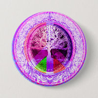 Peace Symbol in Rainbow Colors Button
