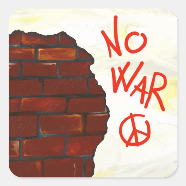 Peace symbol on wall, sticker (Front)