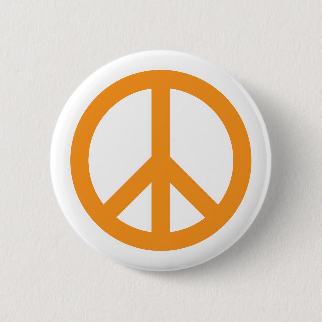 Peace Symbol - Orange Button (Front)