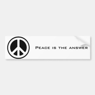 peace symbol, Peace is the answer Bumper Sticker
