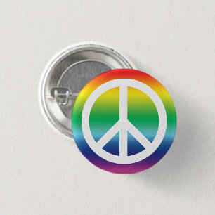 Peace symbol pride lgbt lgbtq queer gay rainbow button
