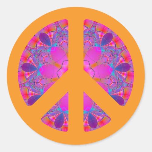 Peace Symbol psychedelic sticker