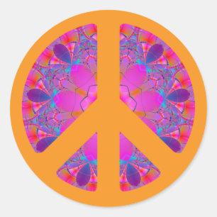 Peace Symbol psychedelic sticker