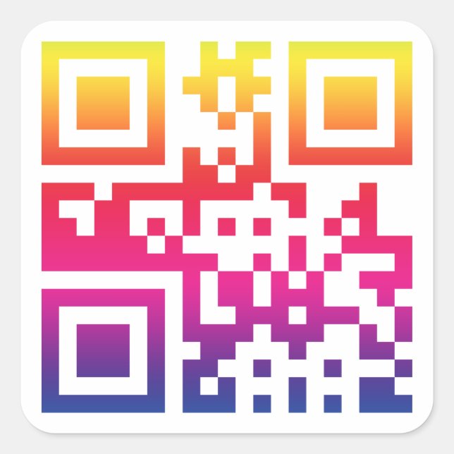 Peace ☮ Symbol -- QR Code Square Sticker (Front)