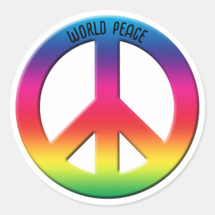 Peace Symbol Rainbow Spectrum, Power of Peace Classic Round Sticker