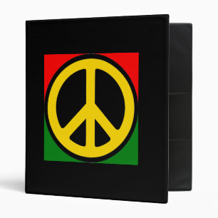 Peace Symbol Rasta 3 Ring Binder
