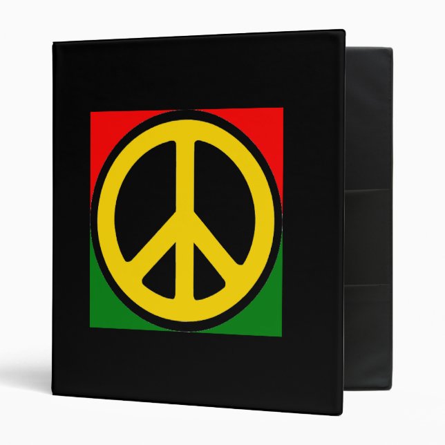 Peace Symbol Rasta 3 Ring Binder (Front/Inside)