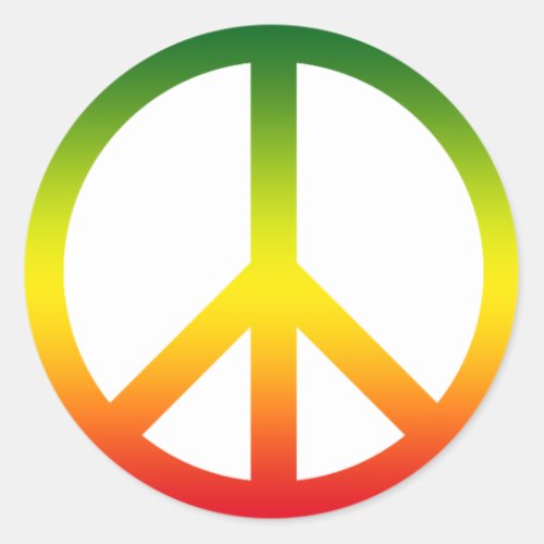 Peace Symbol Rasta Classic Round Sticker