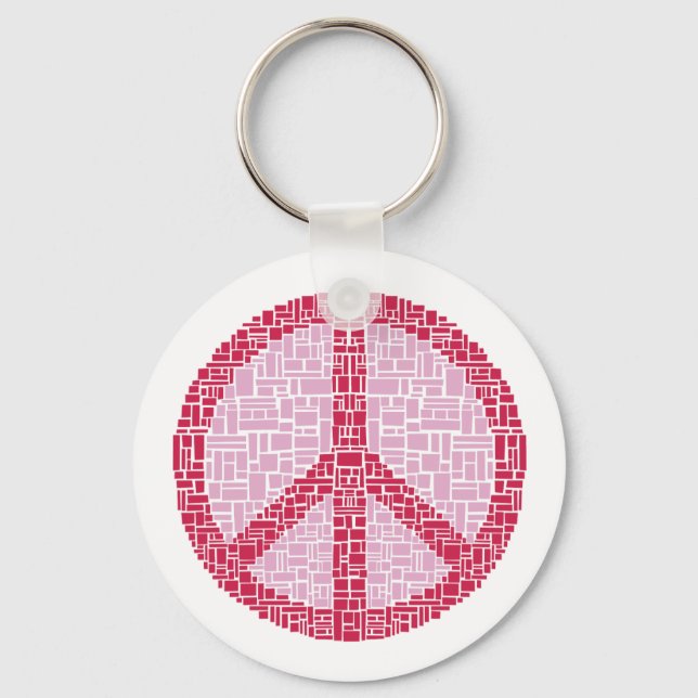Peace Symbol (Red) Keychain (Front)