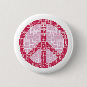 Peace Symbol (Red) Pinback Button