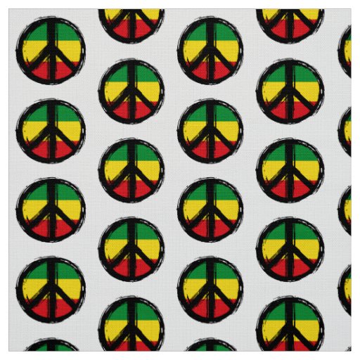 Peace Symbol Reggae Fabric