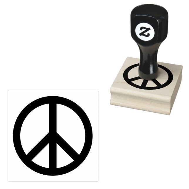 PEACE Symbol Rubber Stamp (Stamped)