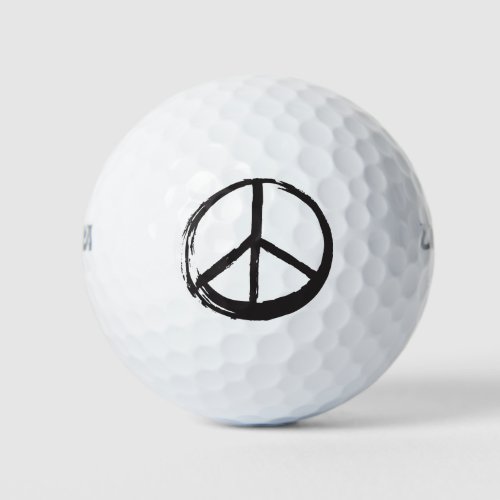 PEACE Symbol sign _ 1960s Hippie Symbol Logo Golf Balls