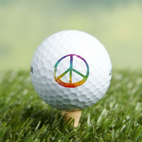 PEACE Symbol sign _ 1960s No War Hippie Tie_Dye Golf Balls