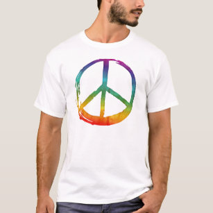 PEACE Symbol sign - 1960s No War Hippie Tie-Dye T-Shirt
