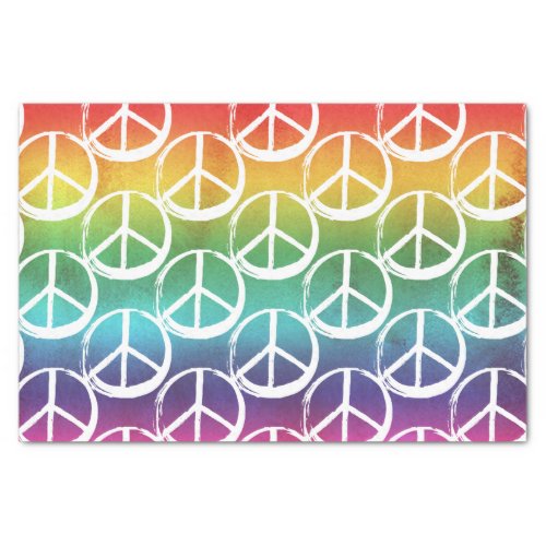 PEACE Symbol sign _ 60s Colorful Hippie Tie_Dye Tissue Paper